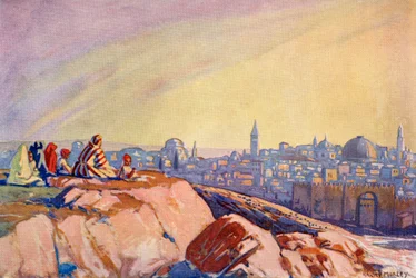 Ansicht von Jerusalem vom Golgatha aus gesehen, ca. 1910